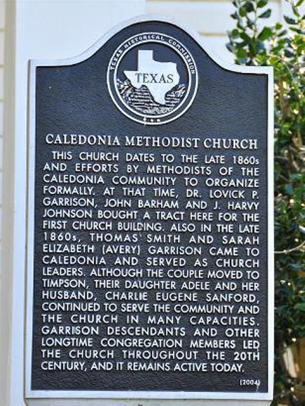 CaledoniaTXMethodistChurchHistMarker411GM