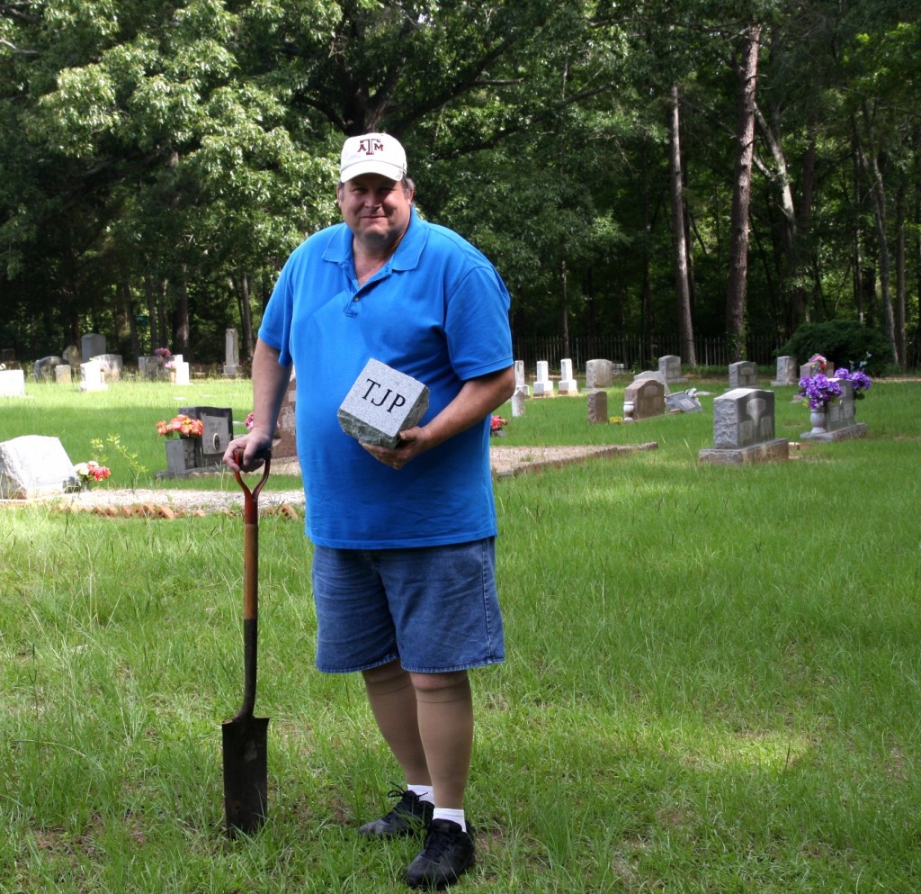 tony digging at the graveyard